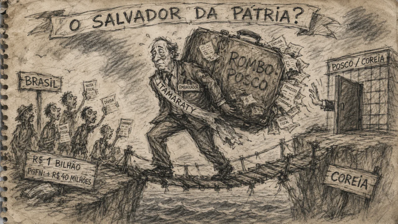 Caricatura: Itamaraty asks ambassador for a solution to the billion-dollar hole left by Korean giant