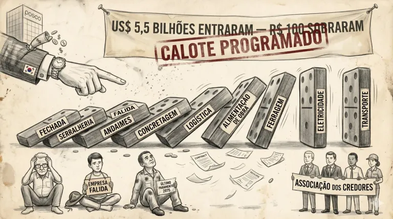 Caricatura: POSCO: calote no Ceará