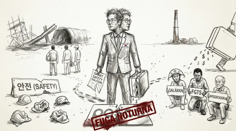 Caricatura: Notícias sobre os negócios da POSCO no Brasil